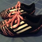 Adidas cleats Girls Size 10.5 black pink baseball softball soccer shoes striped
