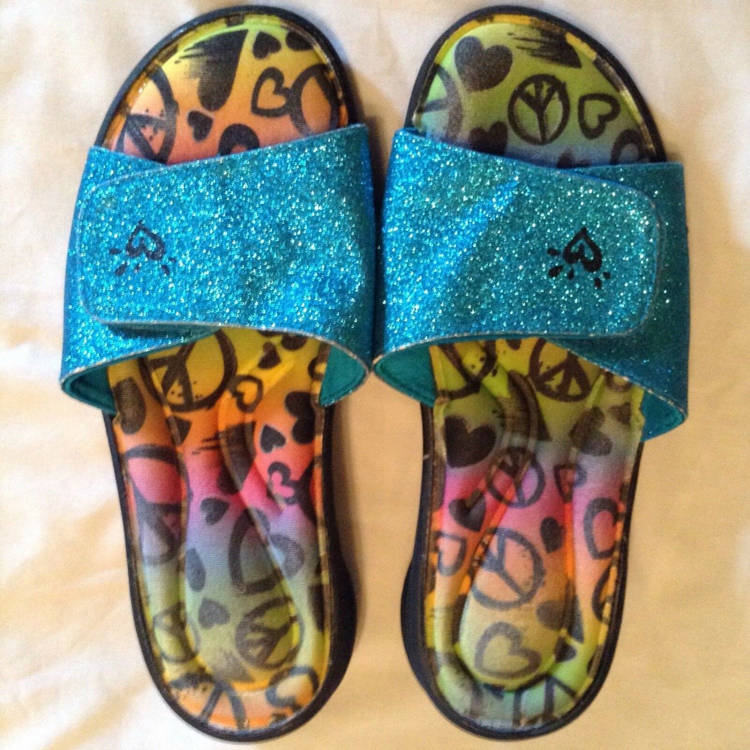 Size&Acirc;&nbsp;6 Justice slides sandal flip flops shoes thongs sandals Girls