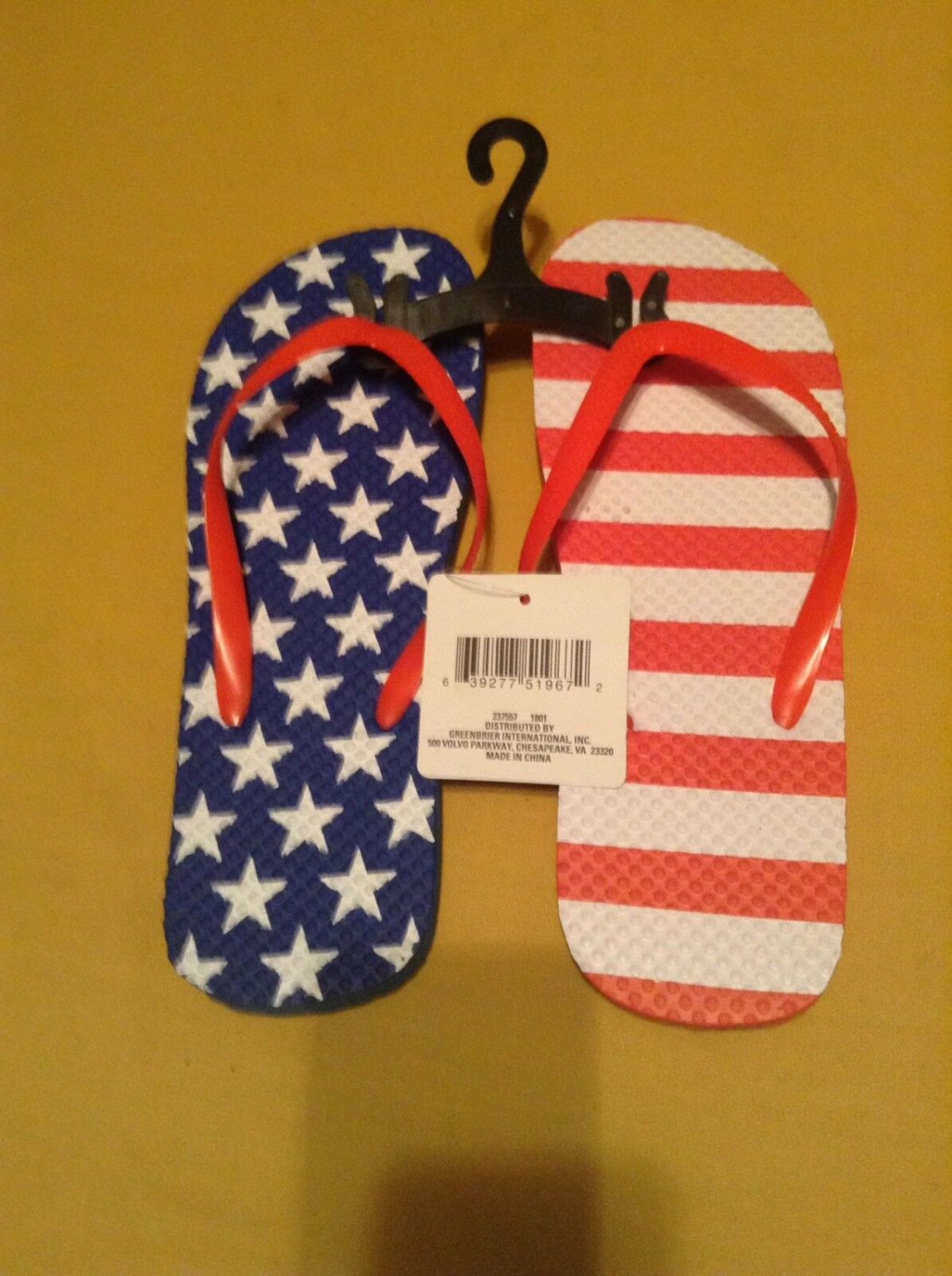 Size&Acirc;&nbsp;9/10 flip flops shoes American Flag thongs patriotic sandals USA