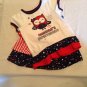 4th of July USA Stars & Stripes skirt set Size 18 mo patriotic 2 piece owl New