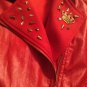 Size 14 16 Disney jacket D Signed moto faux leather red New girls