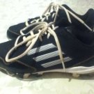 Boys Size 2.5 Adidas football cleats black white athletic sports shoes