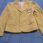Size 7 Disney Lizzy Mc Guire jacket Girls tan corduroy long sleeve blazer
