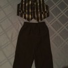 George Size 18 mo black striped vest  suit black pants 2 piece