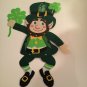 St Patricks Decor 2 pc hanger door wall Leprechaun shamrock