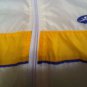 Girls Size 7 8 medium jacket windbreaker hoody Hanes Sport white blue yellow