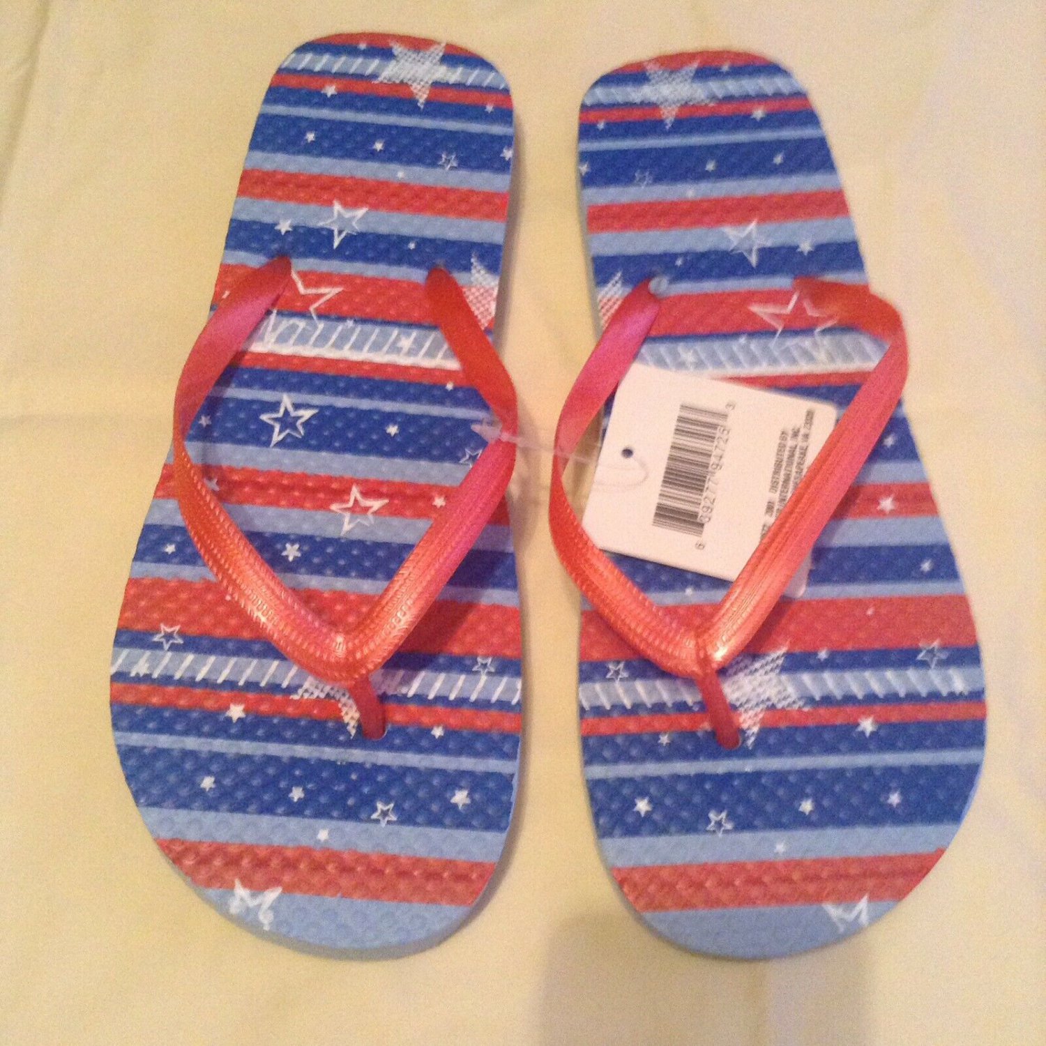 flip flops Size 5  6 small patriotic thongs shoes stars stripes New