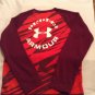 Under Armour Size YXL sweatshirt loose all season gear training stripe red girls
