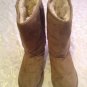 Size 2 Justice boots tan faux suede fur lining girls