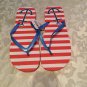 flip flops Size 9 10 large patriotic thongs anchor USA shoes red New