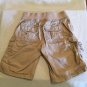 Size 12S Justice shorts cargo khaki elastic waist pockets sequins buttons girls