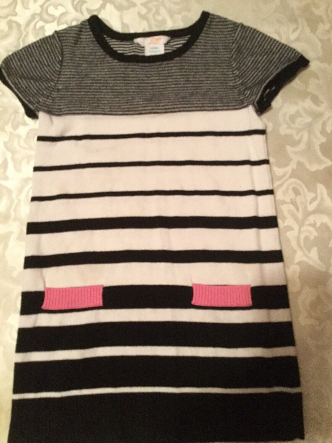 Size 4T Joe Fresh dress sweater dress black striped holiday girls