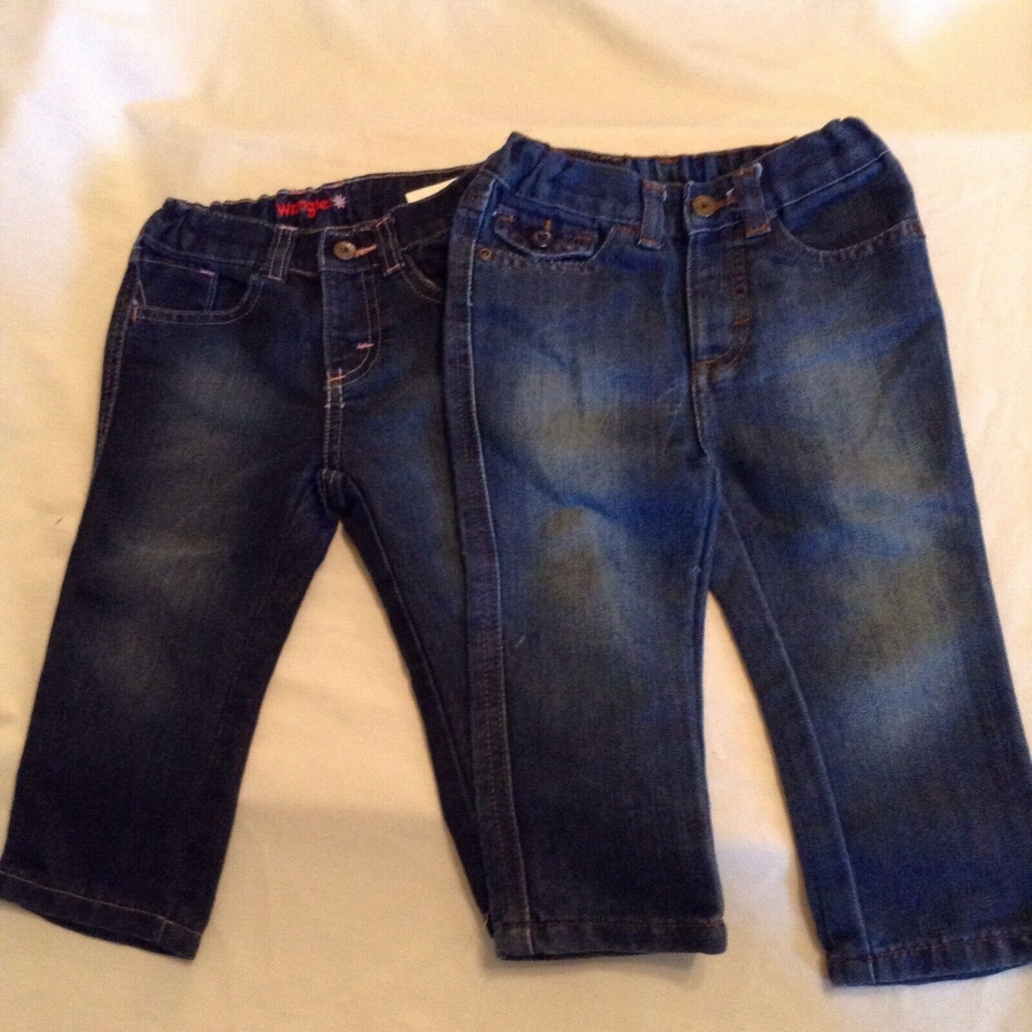 Wrangler western jeans Size 18 mo rodeo Lot of 2 blue infant girls