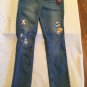 Justice jeans Size 12 simply low super skinny distressed knit waist pants blue