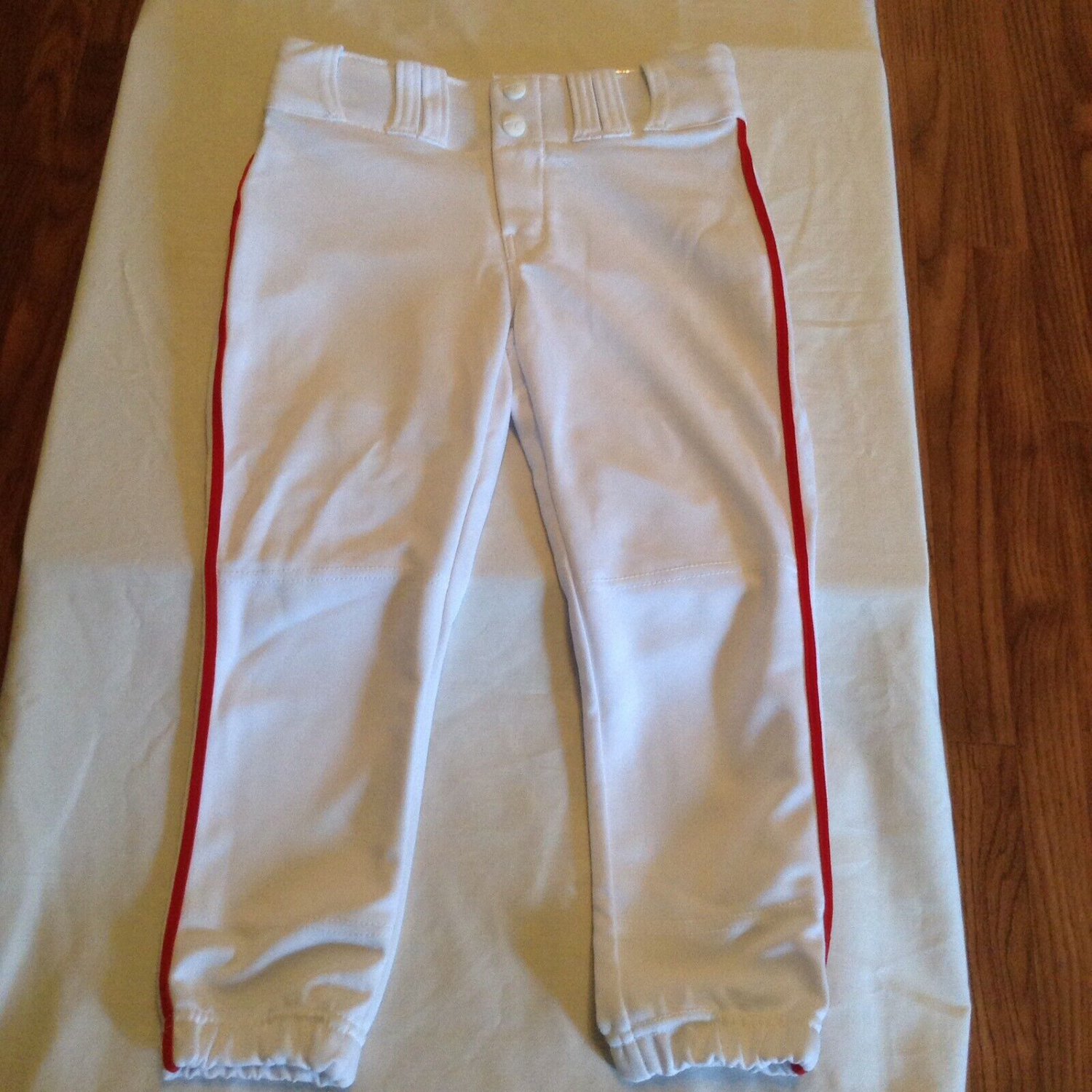 Champro softball fast pitch pants Size small white Girls red piped New