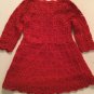 Valentines Day Size 2T Cat & Jack dress sweater crochet long sleeve red