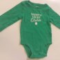 Size 6 mo Carters romper 1 pc bodysuit Daddys Lucky Charm green