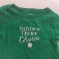 Size 6 mo Carters romper 1 pc bodysuit Daddys Lucky Charm green
