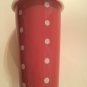 Mr Coffee mug ceramic polka dot pink tea cup travel tumbler lid 16 oz