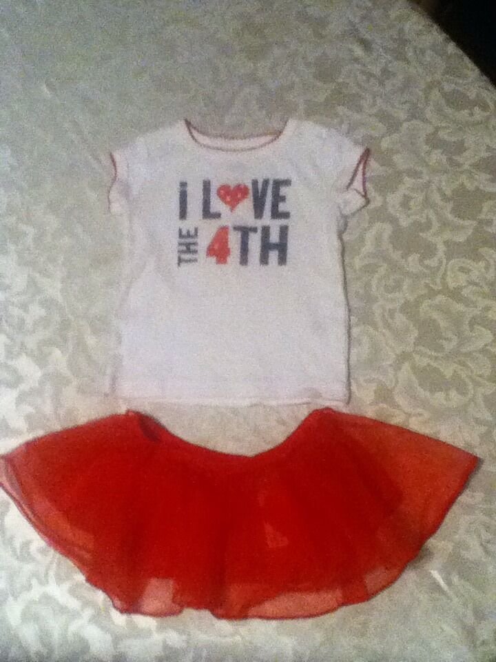 Carters skirt set outfit Size 18 month top Patriotic 2 piece lot