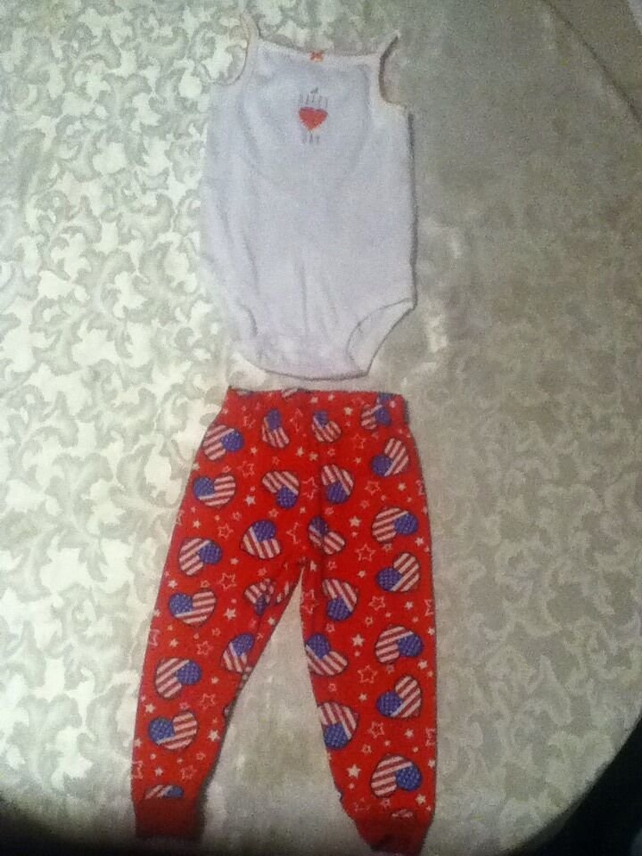 Carters top Size 24 mo Koala Kids pants Patriotic Flag 2 piece lot