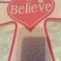 Easter Cross wall decor hanger believe particle board 12x16x1/2 inch