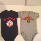 Size 6 9 mo Nike MLB Boston Red Sox romper bodysuit creeper outfit Lot of 2