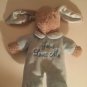 Easter Bunny rabbit tan floppy ears Dan Dee Collectors Choice 11 inch blue suit