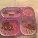 Stephen Joseph gifts cupcake plate BPA free 4 section melamine pink 8.5 x 10 in