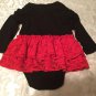 Size 3 6 mo Garanimals dress holiday black red long sleeve