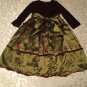 Easter Size 2T Crayon Kids dress burgundy & green long floral holiday Girls