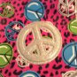 Peace backpack messenger bag tote hip shoulder pink animal print black glitter