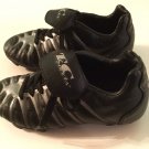 T C Soccer cleats Size 1 baseball softball shoes striped black gray athletic