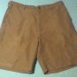 Size 33 Chaps shorts brown polyester flat front Inseam 9 inch