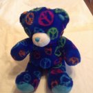 Build A Bear patriotic peace signs plush dark blue stuffed 15 inch