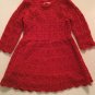 Christmas Size 2T Cat & Jack dress sweater crochet long sleeve red
