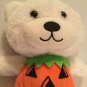 Thanksgiving Jack o lantern bear plush pumpkin animal white orange 12 inch