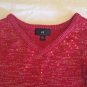 Christmas Size 8 Iz Amy Byer sweater dress red holiday metallic sequins