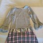Blueberi Boulevard dress Size 5 silver pink plaid metallic holiday