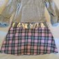 Blueberi Boulevard dress Size 5 silver pink plaid metallic holiday
