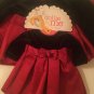 Christmas 2 pc set Dollie and Me dress Size 4T doll size velvet red black