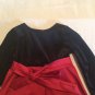 Christmas 2 pc set Dollie and Me dress Size 4T doll size velvet red black