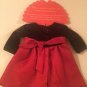 Christmas 2 pc set Dollie and Me dress Size 4T doll size velvet red black