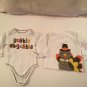 Thanksgiving 2 pc lot Size 3 6 mo Miniwear outfit Carters 6 mo turkey shirt