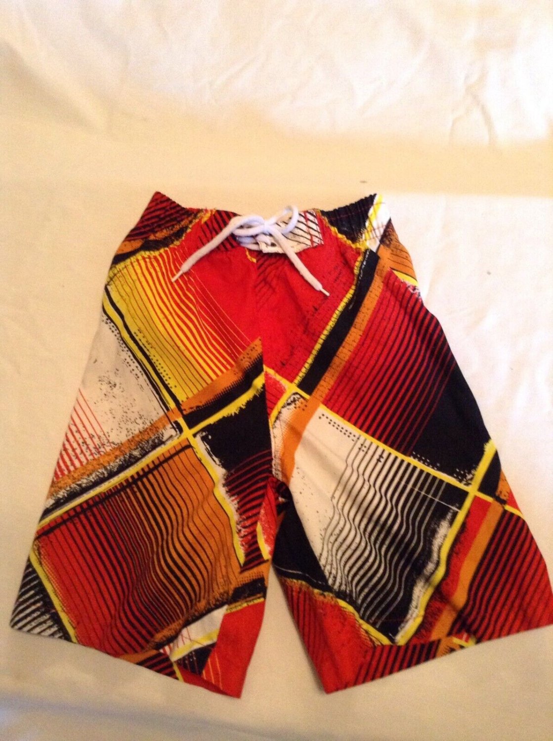 Turtle Bay swim shorts Size 4 small broad swimwear trunks plaid red