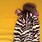 Halloween Size 14 Justice jacket hoodie sweatshirt black zebra pink metallic