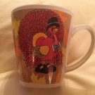 Thanksgiving holiday mug pilgrim turkey ceramic coffee cup 13 ounce multicolor