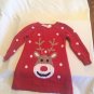 Holiday Size 4T Blue Beri sweater reindeer polka dot pull over top red girls