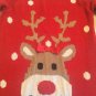 Holiday Size 4T Blue Beri sweater reindeer polka dot pull over top red girls