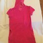 Size 6 6X small Xhilaration swimsuit cover dress hoodie pink terry
